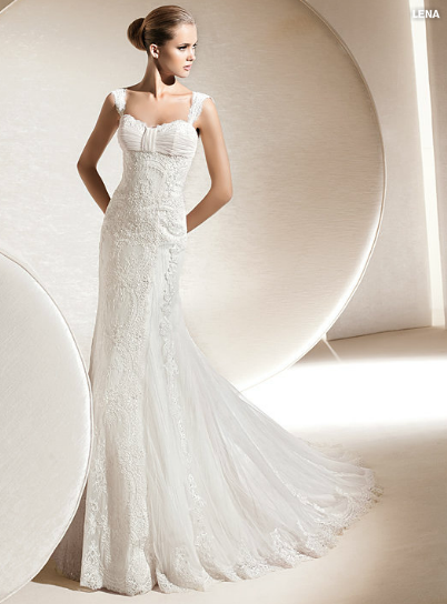 Pronovias La Sposa Lena for sale - street size 6/label size 8 - $900 :  wedding pronovias la sposa lena lace white ivory dress Picture 1