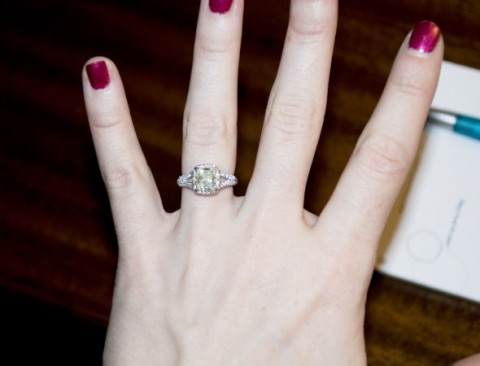 It happened! Copious amounts of ring porn :) :  wedding Thering6