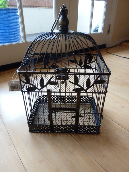 Elegant birdcage as wedding card holder for sale