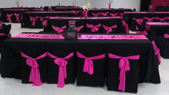 hot pink black and white wedding ideas