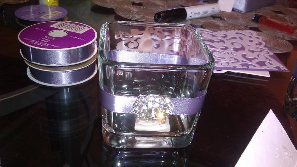 blinged out dollar tree candle holde