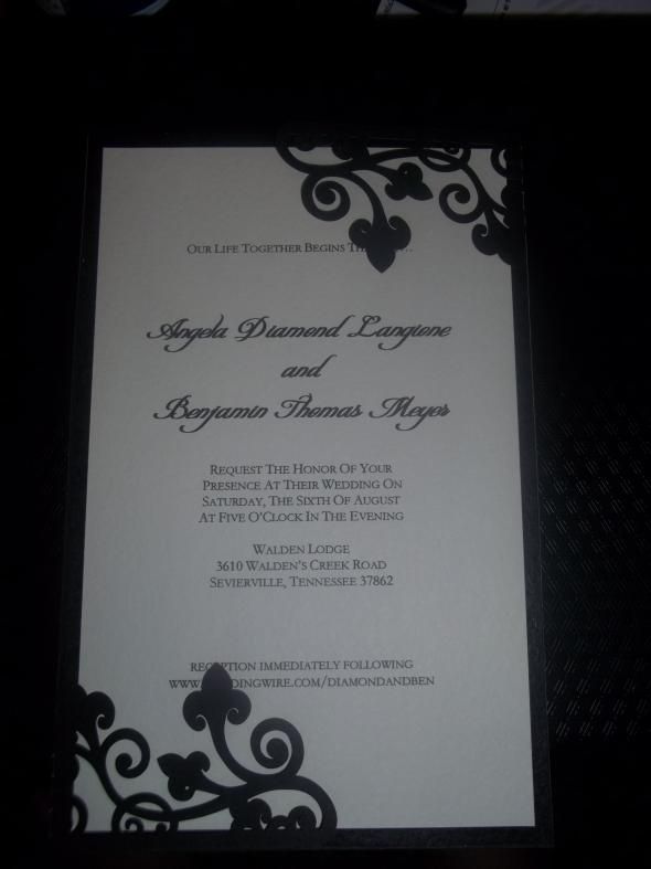 Finished Invitations wedding invitations black ivory inspiration diy