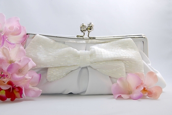 Must See! New Bridal Clutches/Handbags! :  wedding bridal clutch evening bag bling handbag white ivory silver bridesmaids dress reception Clutch