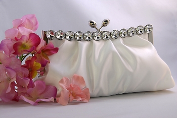 Must See! New Bridal Clutches/Handbags! :  wedding bridal clutch evening bag bling handbag white ivory silver bridesmaids dress reception Clutch3
