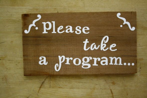 show off your completed DIY projects! : wedding Programplaque
