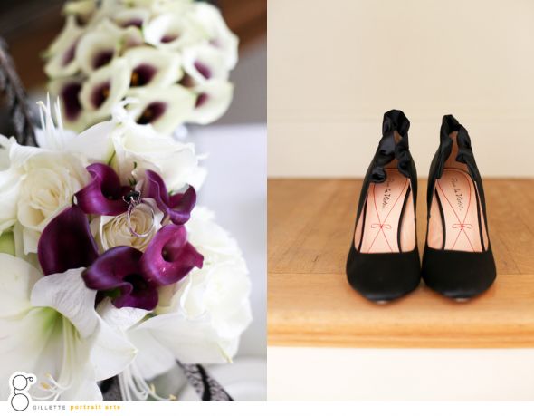 Our intimate, elegant, lovely affair... teaser pics :  wedding pro photos teasers october dramatic bouquet feathers black purple 0361