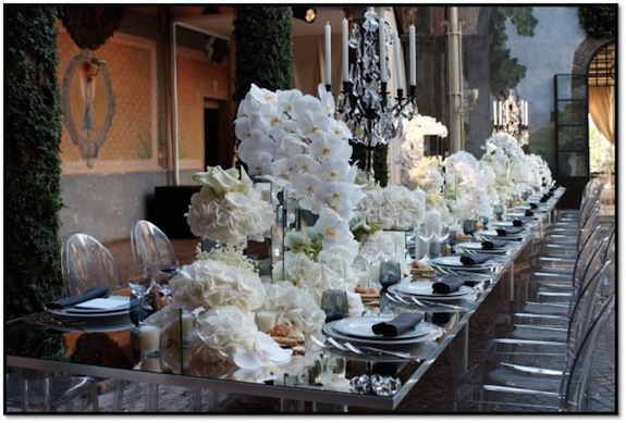 Show Me Your Long Table Reception Set-Up and Decor! :  wedding decor rhode island ocean White Feasting Table Flowers By Jeff Leatham1
