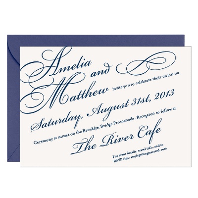 Our wedding invites and response cards are letterpressed grey text on ivory 