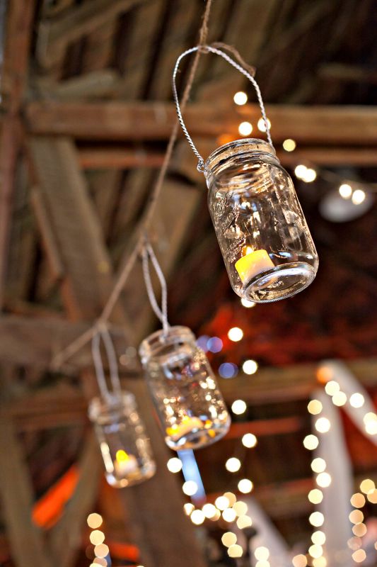 Hanging Mason Jars : wedding Erin Kyle 0398