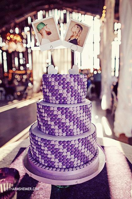Help me with our cake wedding Purple Candy Wedding Cake