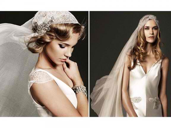 NO VEIL/HEADPIECE SENSE!! HELP me choose the right veil for my dress!! (PICS!!) :  wedding veils accessories hair clips fascinators vines headbands Johanna Johnson Vintage Inspired Bridal Accessories Veils Headband Bridal Headwear 2