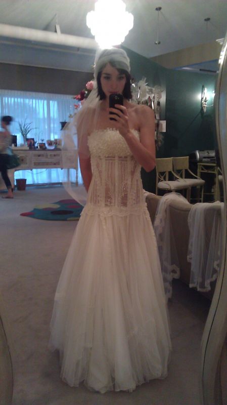 Need Advice! Plethora of Veil Options (Pics):Which Best Suits My Unique Dress?! :  wedding veils accessories hair flower mantilla cap bridal Mecapfrnt