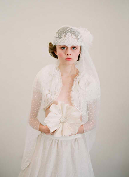Need Advice! Plethora of Veil Options (Pics):Which Best Suits My Unique Dress?! :  wedding veils accessories hair flower mantilla cap bridal Twigsnhoneycapveil