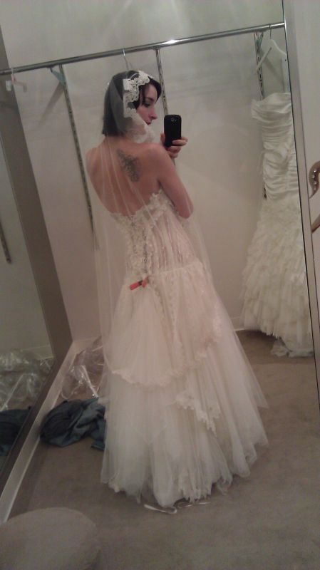 Need Advice! Plethora of Veil Options (Pics):Which Best Suits My Unique Dress?! :  wedding veils accessories hair flower mantilla cap bridal Veilspanback