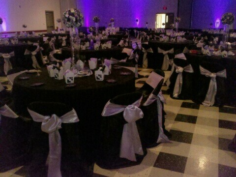 wedding centerpieces ribbon black purple white silver diy 4 