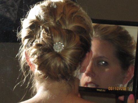 Hair Trial Opinion Please! :  wedding hair updo bun veil IMG 1941