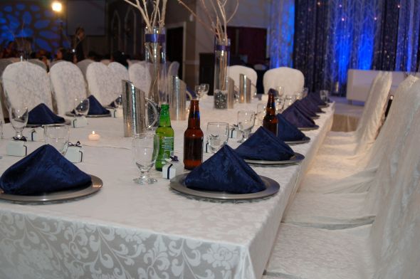  beads centrepiece wedding planner branches reception blue silver diy