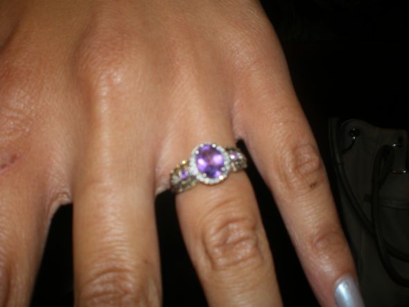 Amethyst and White Gold Engagement Ring :  wedding amethyst 75 1 white gold diamond purple gold engagement ring jewelry IMGP0201