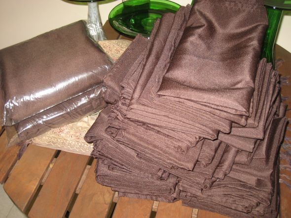Beige Ivory Dark Brown Tablecloths Napkins wedding tablecloths napkins 
