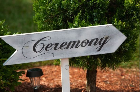 3 Hand Painted Signs Ceremony Reception Cocktails wedding signs black 