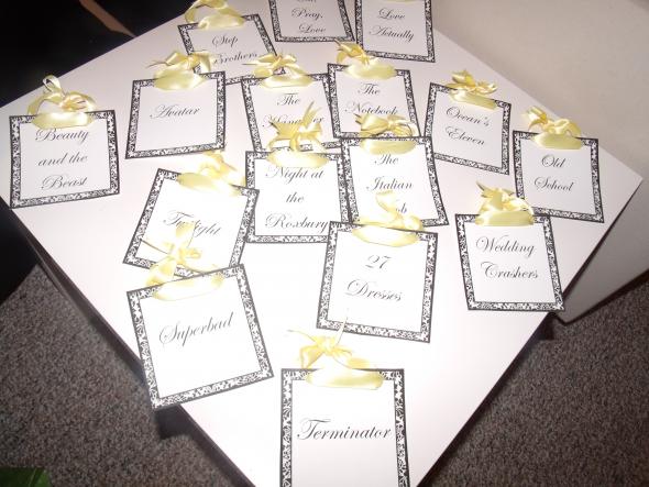  to be hung on wine bottle wedding table damask yellow black white