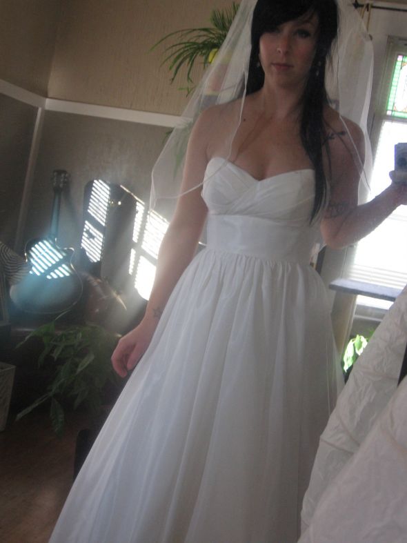 Please help decide! Flower or no flower? Pictures too. :  wedding wtoo watters mimi IMG 3719