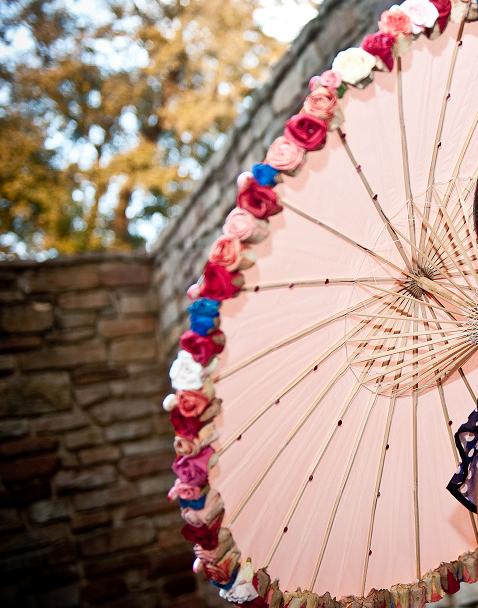 My DIY Rose Parasol :  wedding parasol diy orange engagement pictures flowers Parasol