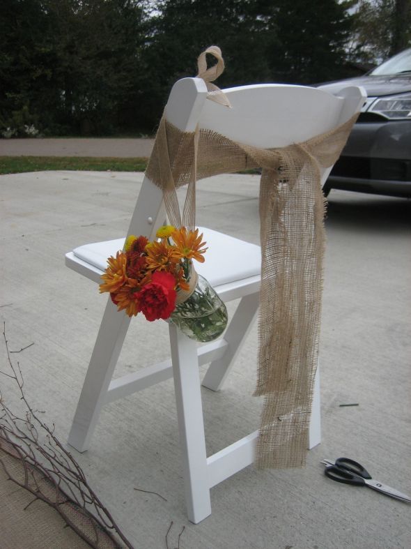 wedding burlap chair sashes