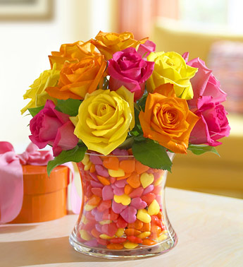 does anyone know what store sells orange pink and yellow roses wedding