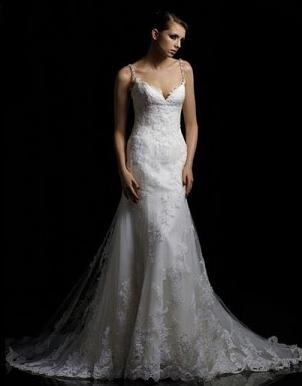 Show me dresses that are NOT strapless! :  wedding dress straps sleeves not strapless wedding dress Image