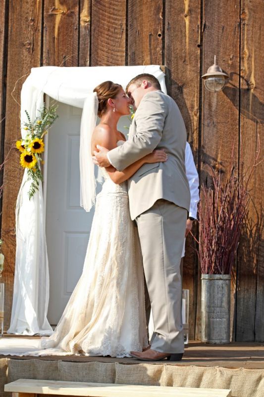 Sneak peek pic - we're married Y'all! :  wedding picture wedding hitched ceremony Kiss
