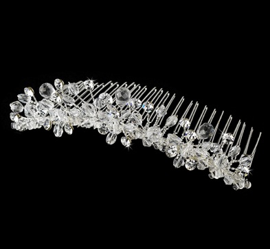 Help! Does this veil comb match the look/feel of my dress? :  wedding veil comb match look and feel of my dress not sure mog help Pretty Embellished Comb