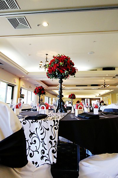 Beautiful Reception Items for Sale Damask Black White Red wedding