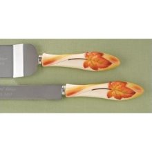We FINALLY ordered our cake server and toasting glasses! :  wedding cake server toasting glasses autumn Our Engaved Serving Set