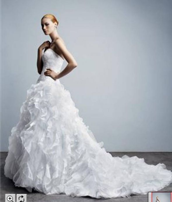 discontinued davids bridal dresses. A beautiful Monique Luo dress