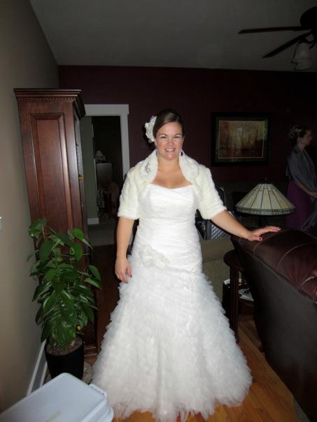 Can't believe it's over - some non-pro pics! :  wedding church purple ivory dress shrug Me
