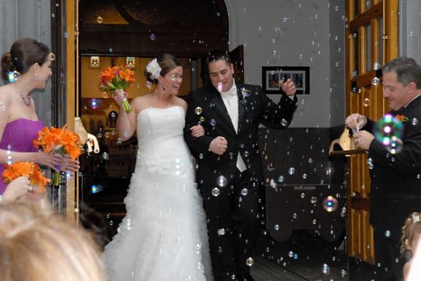 Can't believe it's over - some non-pro pics! :  wedding church purple ivory dress shrug Us