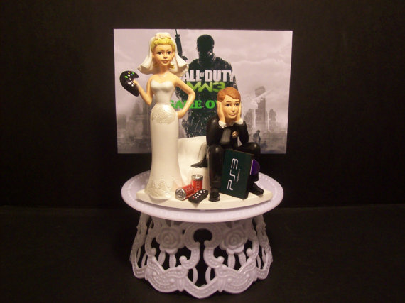 Call of Duty Bride and Groom Cake topper wedding cake topper call of duty 