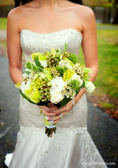 PLEASE give me your color opinion!!! :) :  wedding Green Bridal Bouquet
