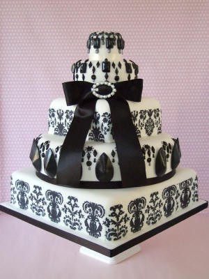 Best Damask Cake Ever wedding black white cake Best Damask Cake Ever