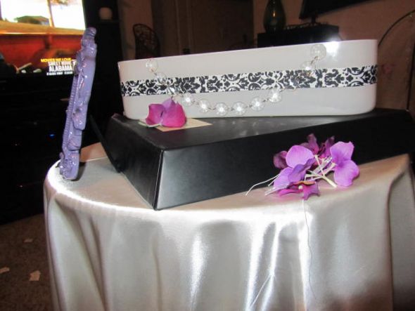 black purple silver wedding decorations