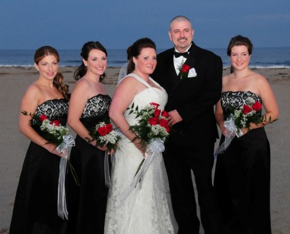 It was a black and white beach wedding Everything came together perfectly