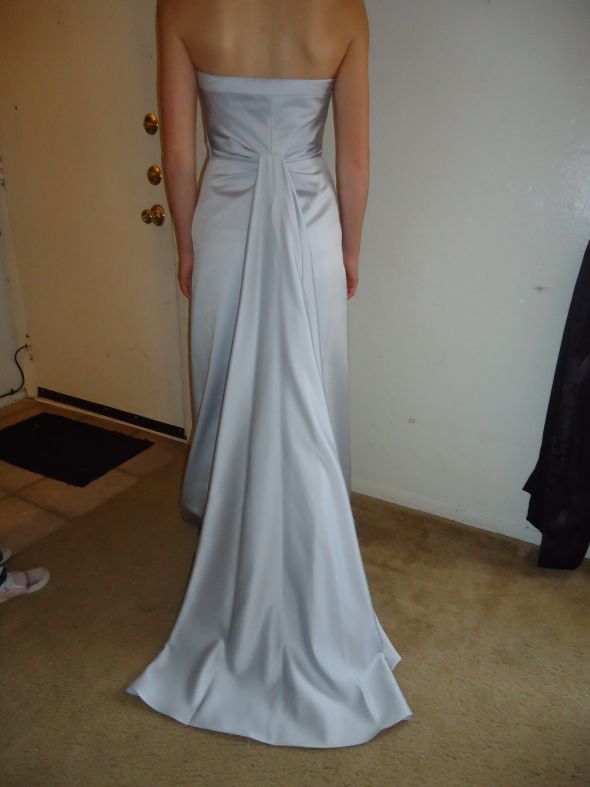 Davids bridal teal tea length dress WITH POCKETS size two has been 