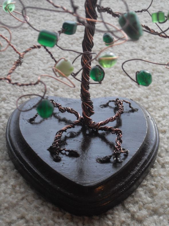Tree cake topper :  wedding cake cake topper tree brown green diy reception Close Up Base