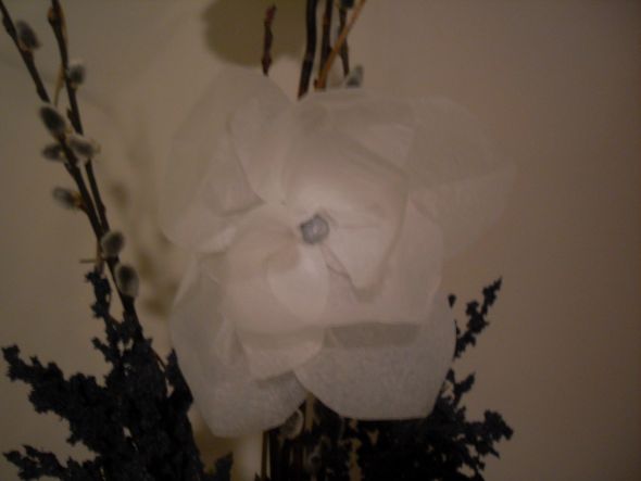  wedding centerpiece flowers paper flowers willow navy green white diy
