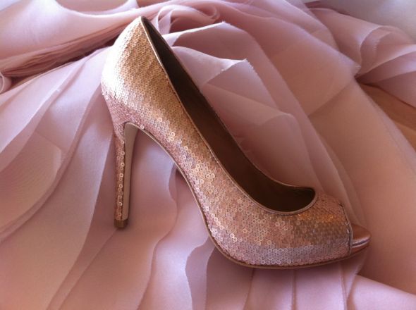 Can I see your *pink* wedding shoes? :  wedding shoes pink blush coral peach pumps heels flats preowned must have wedd shoes AT PS Dress