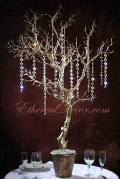 Need suggestions for where to buy crystals for centerpieces :  wedding crystal centerpiece centerpieces diy tree nature theme Manzanita Tree Centerpiece 235w