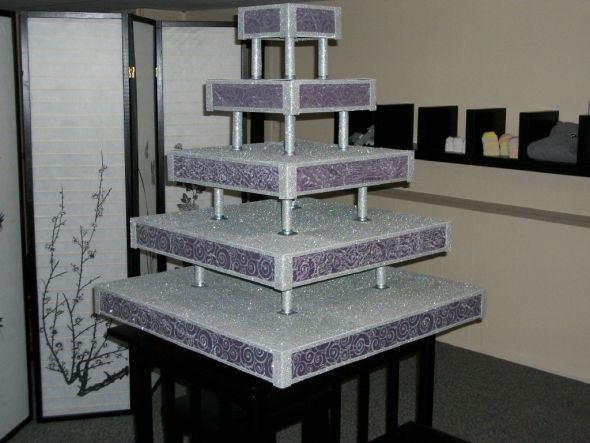 Cupcake Stand wedding cupcake stand purple silver cake Cupcake Stand 1
