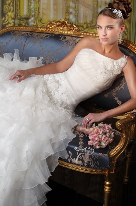 Fab dress with flowy ruffled skirt pics NEEDED. Im looking for the perfect one! : wedding dress dresses ruffles flowy gown Marys Bridal Closeup