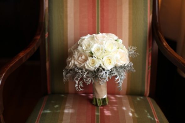 November Brides-flowers? :  wedding november flowers White Rose Bouquet With Dusty Miller